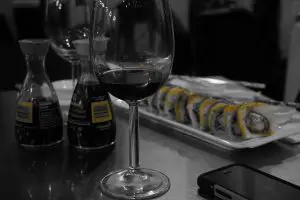 sushi and wine