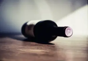 lone bottle of wine