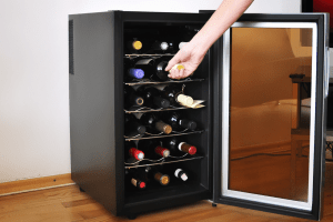 getting wine from a cooler