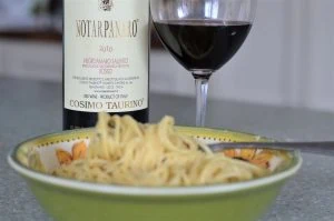 Carbonara With Red Wine